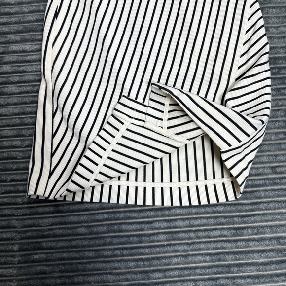 LOFT Asymmetrical Black and White Striped Skirt - Picture 2 of 5